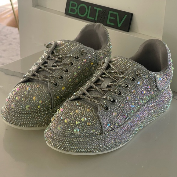 COPY - 🪩 NEW Azalea Wang sparkle glitter sneakers sz 9 or 39. 🪩 watch the video… - Picture 7 of 13